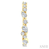 3/4 Ctw Round & Pear Diamond Cut Scatter Fashion Hoop Earrings in 14K Yellow Gold